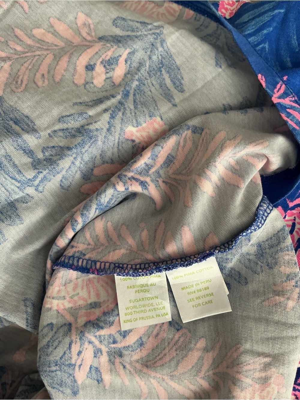 Lilly Pulitzer Blue Tunic Dress with Pink Leaf & Zebra Accent - Picture 8 of 10